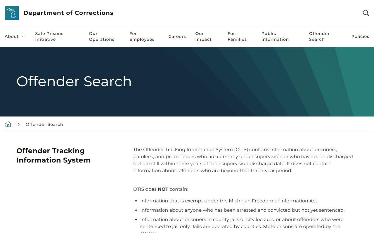 MDOC OTIS offender search for Muskegon Correctional Facility prisoners