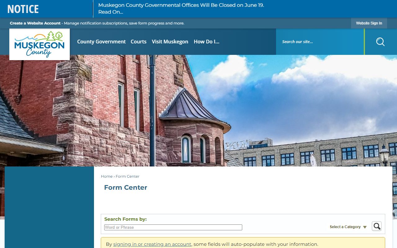 Muskegon County jail mugshots booking photo FOIA request form